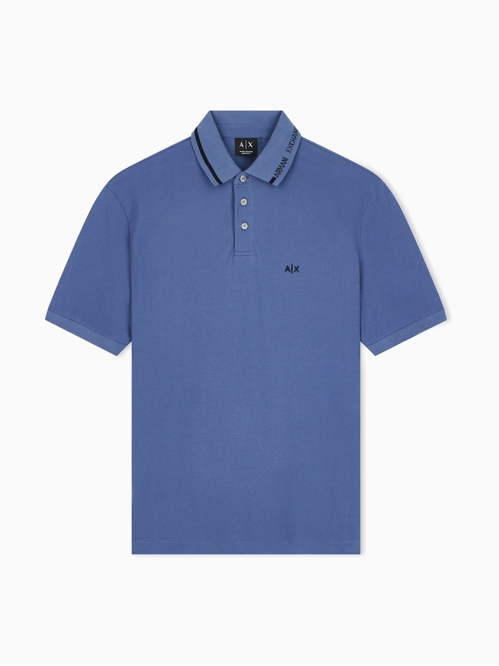 Armani Exchange Indigo Polo with Contrast Collar